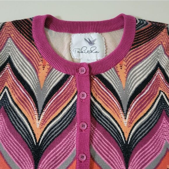 Anthropologie Tabitha Seared Chevrons Multi-colored Cardigan - Picture 11 of 16